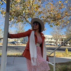 Vibrant Orange Pea Coat